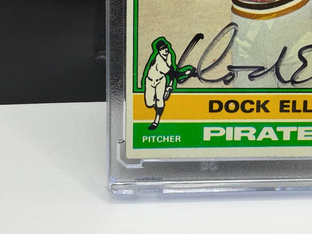 AUTOGRAPHED 1976 TOPPS #528 DOCK ELLIS BASEBALL CARD - 4