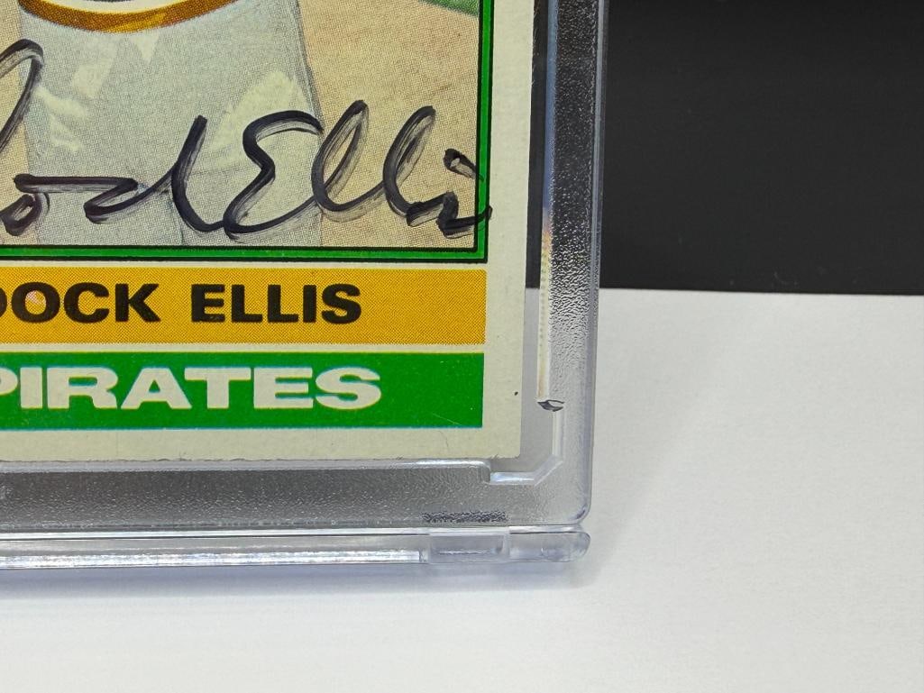 AUTOGRAPHED 1976 TOPPS #528 DOCK ELLIS BASEBALL CARD - 5