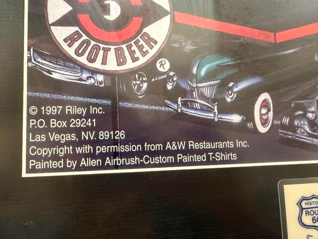 1997 A&W ROOTBEER ILLUSTRATED ROUTE 66 ADVERTISEMENT POSTER BY ALLEN - 10