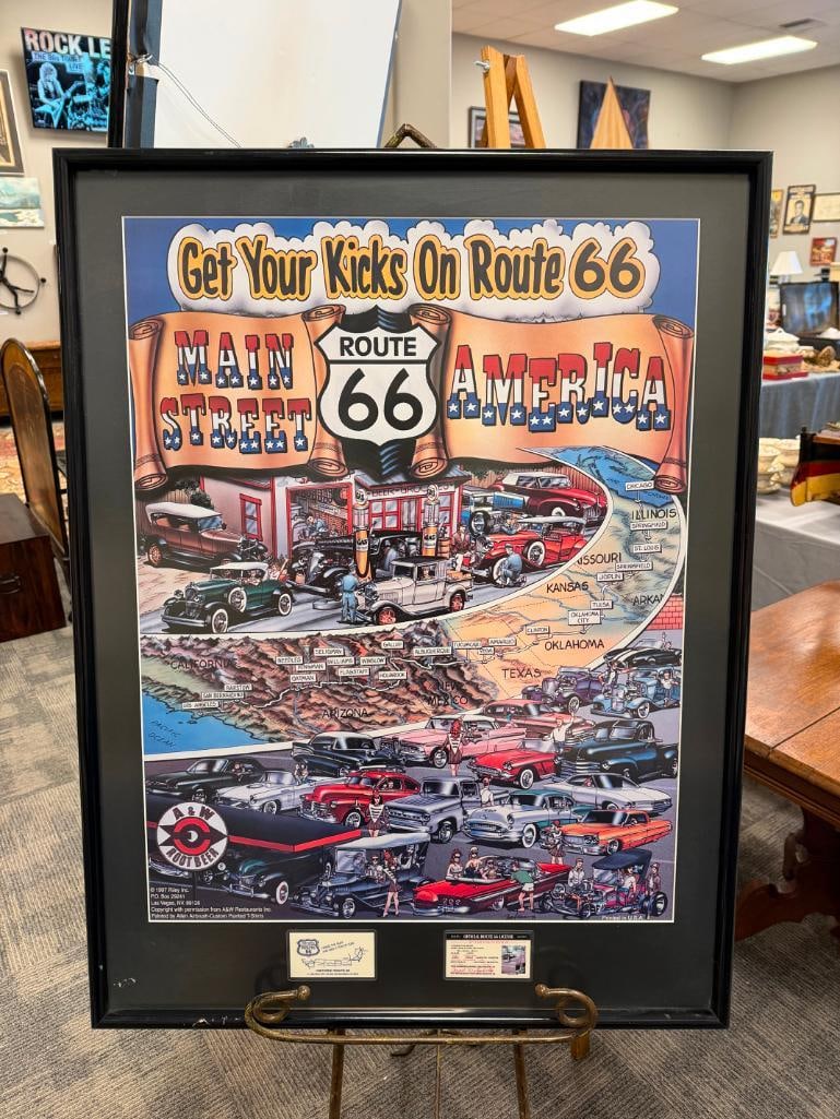 1997 A&W ROOTBEER ILLUSTRATED ROUTE 66 ADVERTISEMENT POSTER BY ALLEN - 3