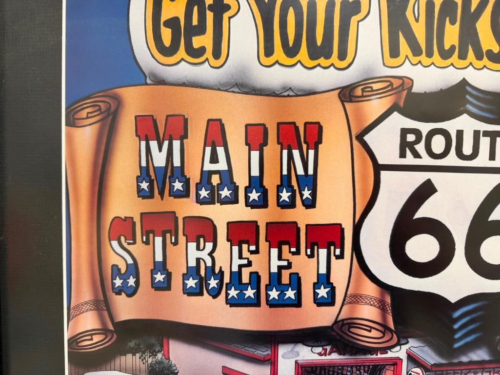 1997 A&W ROOTBEER ILLUSTRATED ROUTE 66 ADVERTISEMENT POSTER BY ALLEN - 4