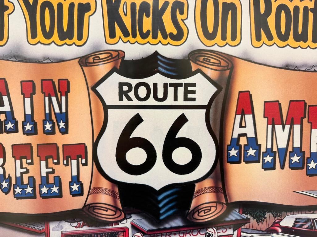 1997 A&W ROOTBEER ILLUSTRATED ROUTE 66 ADVERTISEMENT POSTER BY ALLEN - 5