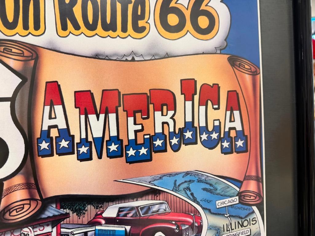 1997 A&W ROOTBEER ILLUSTRATED ROUTE 66 ADVERTISEMENT POSTER BY ALLEN - 6