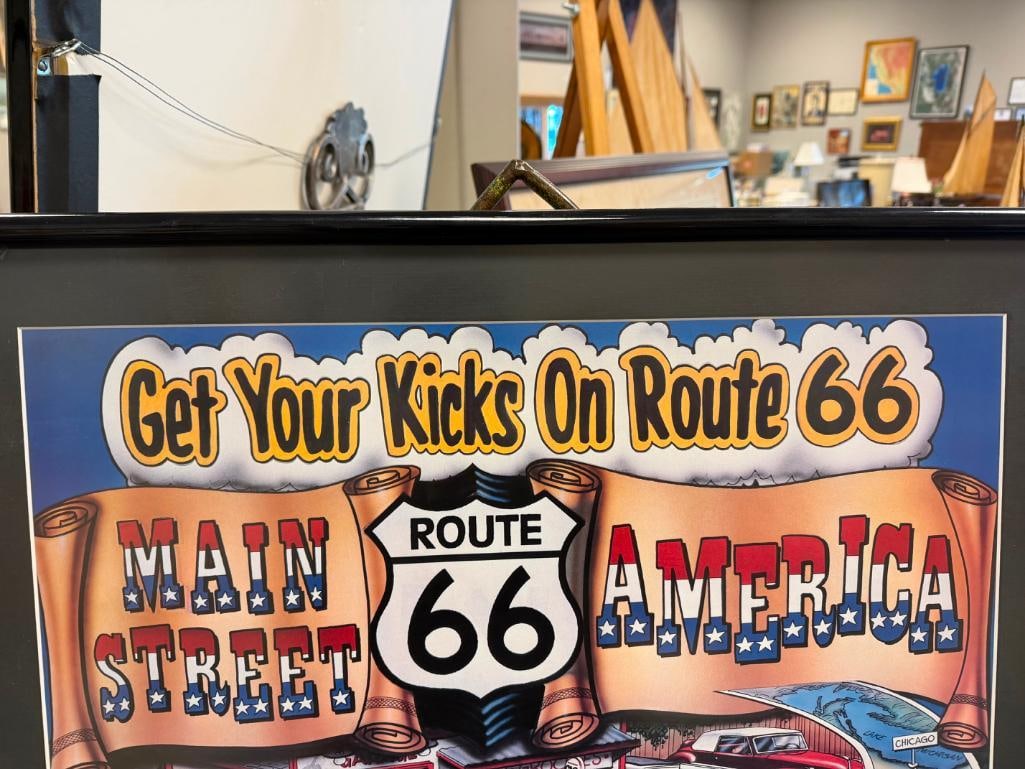 1997 A&W ROOTBEER ILLUSTRATED ROUTE 66 ADVERTISEMENT POSTER BY ALLEN - 7