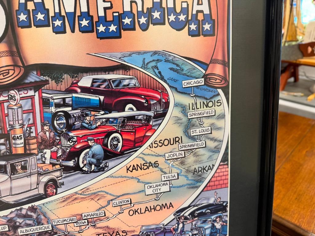 1997 A&W ROOTBEER ILLUSTRATED ROUTE 66 ADVERTISEMENT POSTER BY ALLEN - 9