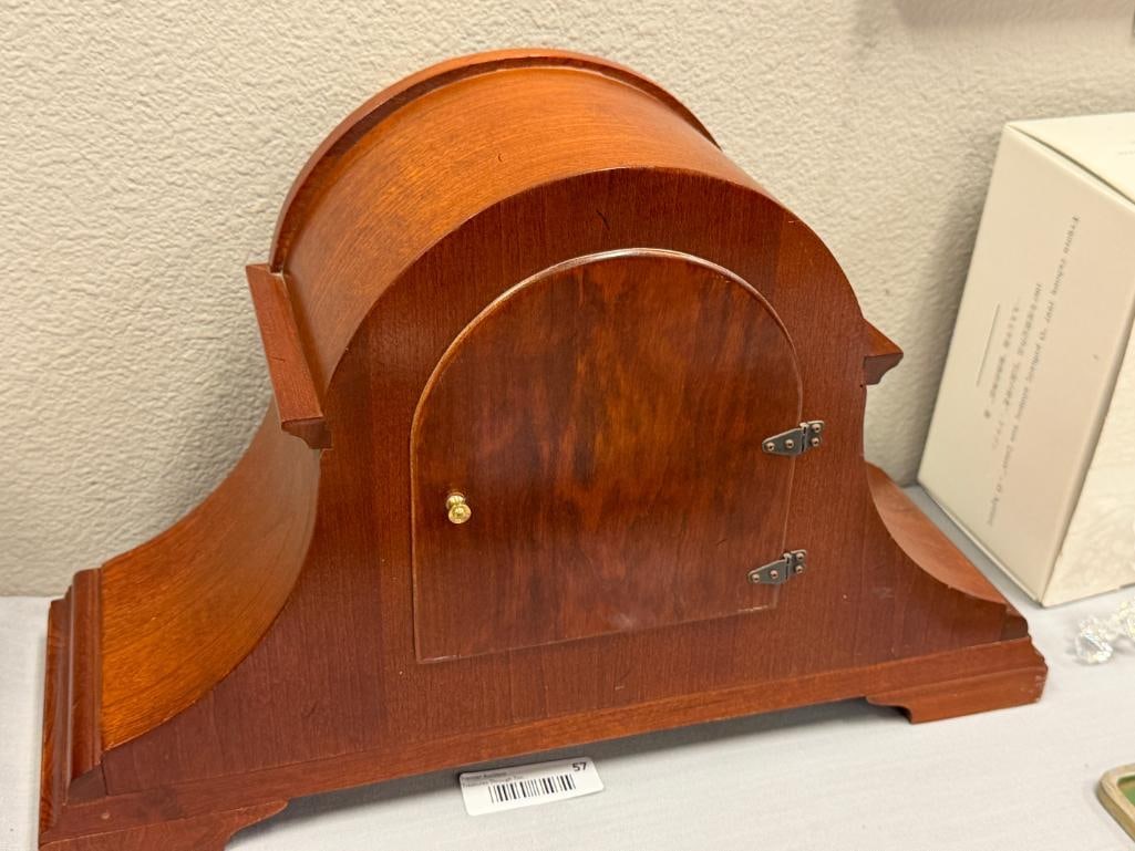 ETHAN ALLEN MOON PHASE ANALOG MANTLE CLOCK IN CHERRY WOOD FINISH MADE IN GERMANY - 6