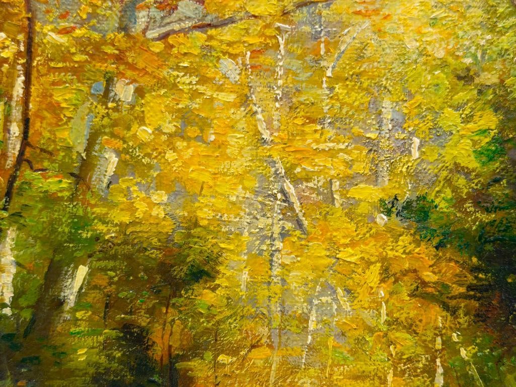 WILLIAM BLISS BAKER AMERICAN ARTIST ORIGINAL OIL ON CANVAS RECREATION WOODLAND BROOK HERITAGE HOUSE - 4