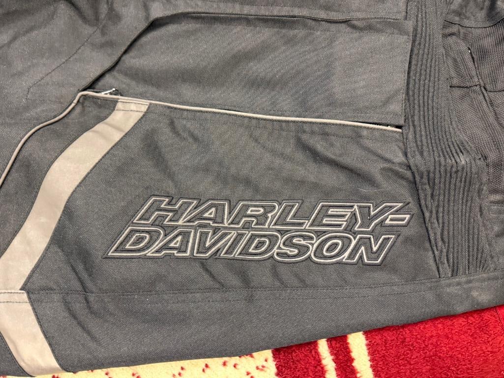 HARLEY DAVIDSON MOTORCYCLES FXRG GENUINE BLACK LEATHER RIDING JACKET, BACK BRACE, RIDING PANTS, ETC - 14