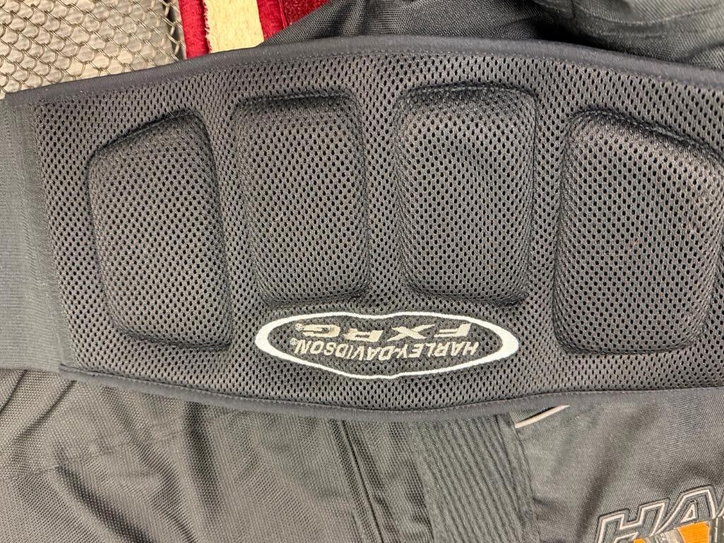 HARLEY DAVIDSON MOTORCYCLES FXRG GENUINE BLACK LEATHER RIDING JACKET, BACK BRACE, RIDING PANTS, ETC - 16