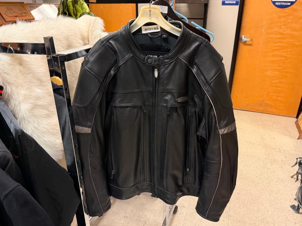 HARLEY DAVIDSON MOTORCYCLES FXRG GENUINE BLACK LEATHER RIDING JACKET, BACK BRACE, RIDING PANTS, ETC - 2