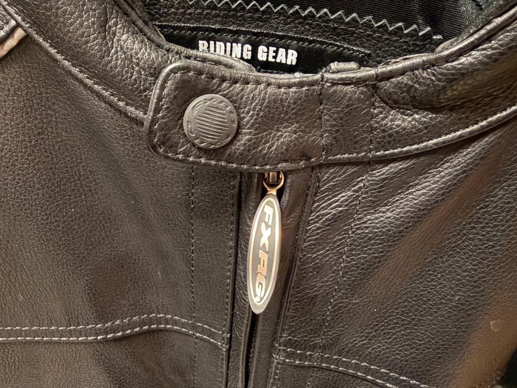 HARLEY DAVIDSON MOTORCYCLES FXRG GENUINE BLACK LEATHER RIDING JACKET, BACK BRACE, RIDING PANTS, ETC - 4