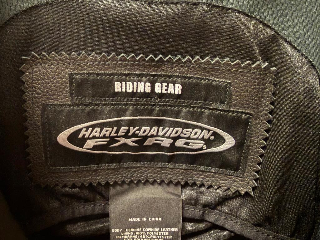 HARLEY DAVIDSON MOTORCYCLES FXRG GENUINE BLACK LEATHER RIDING JACKET, BACK BRACE, RIDING PANTS, ETC - 5