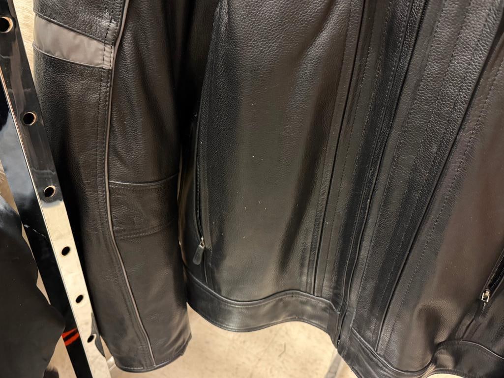 HARLEY DAVIDSON MOTORCYCLES FXRG GENUINE BLACK LEATHER RIDING JACKET, BACK BRACE, RIDING PANTS, ETC - 8