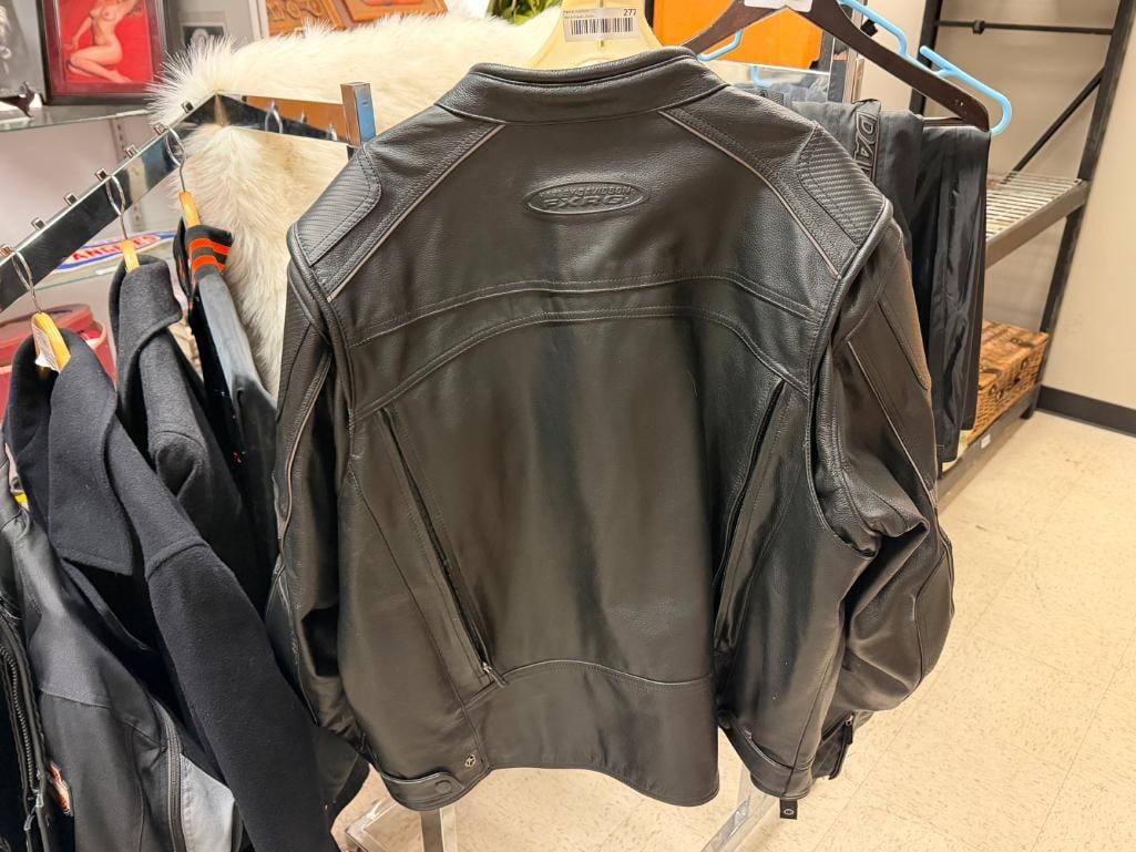 HARLEY DAVIDSON MOTORCYCLES FXRG GENUINE BLACK LEATHER RIDING JACKET, BACK BRACE, RIDING PANTS, ETC - 9