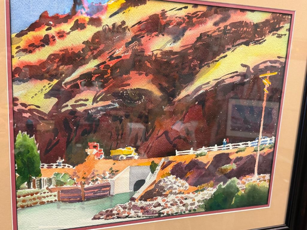 DELORES SAMUELS YOUNG AMERICAN NEVADA ARTIST LATIMER SCHOOL ORIGINAL WATERCOLOR ON PAPER PAINTING - 2