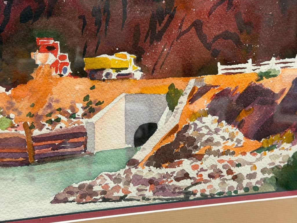 DELORES SAMUELS YOUNG AMERICAN NEVADA ARTIST LATIMER SCHOOL ORIGINAL WATERCOLOR ON PAPER PAINTING - 3