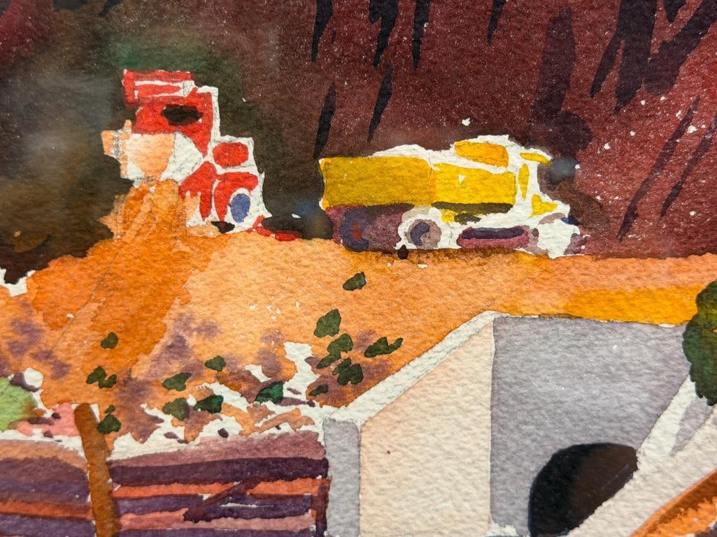 DELORES SAMUELS YOUNG AMERICAN NEVADA ARTIST LATIMER SCHOOL ORIGINAL WATERCOLOR ON PAPER PAINTING - 4