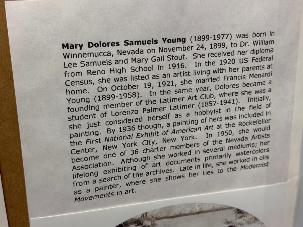 DELORES SAMUELS YOUNG AMERICAN NEVADA ARTIST LATIMER SCHOOL ORIGINAL WATERCOLOR ON PAPER PAINTING - 8