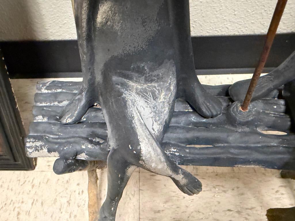 TWO SPI HOME " FROG FRIENDS " CAST ALUMINUM GARDEN YARD ART SCULPTURES INCLUDING VINTAGE MARBLES - 5