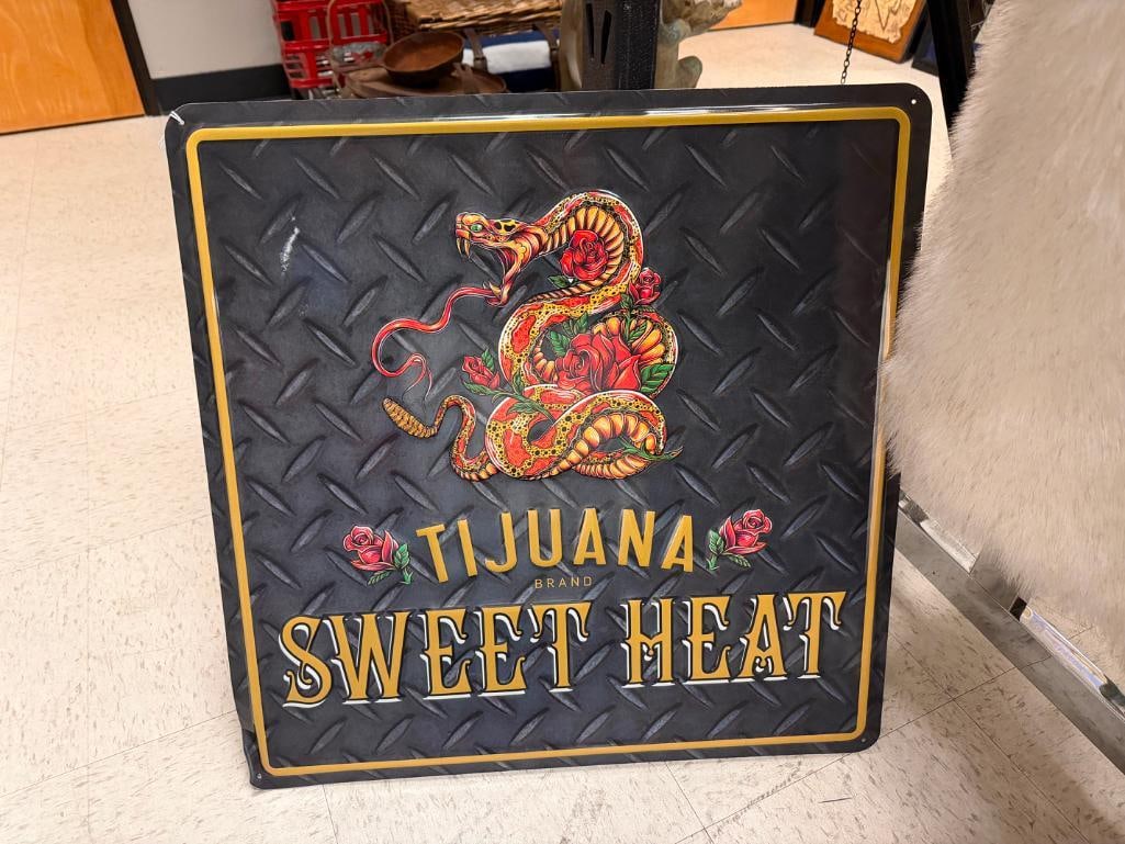 TIN METAL BAR SIGNS INCLUDING TIJUANA BRAND SWEETHEART AND JULY 7TH NATIONAL DIVE BAR DAY SEAGRAM... - 4