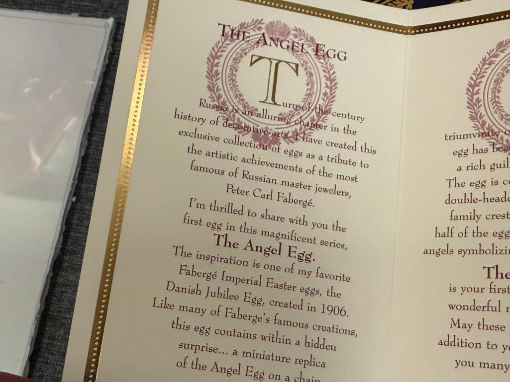 JOAN RIVERS IMPERIAL TREASURES III THE ANGEL EGG FABERGE INSPIRED IMPERIAL EASTER EGG WITH CHARM - 8