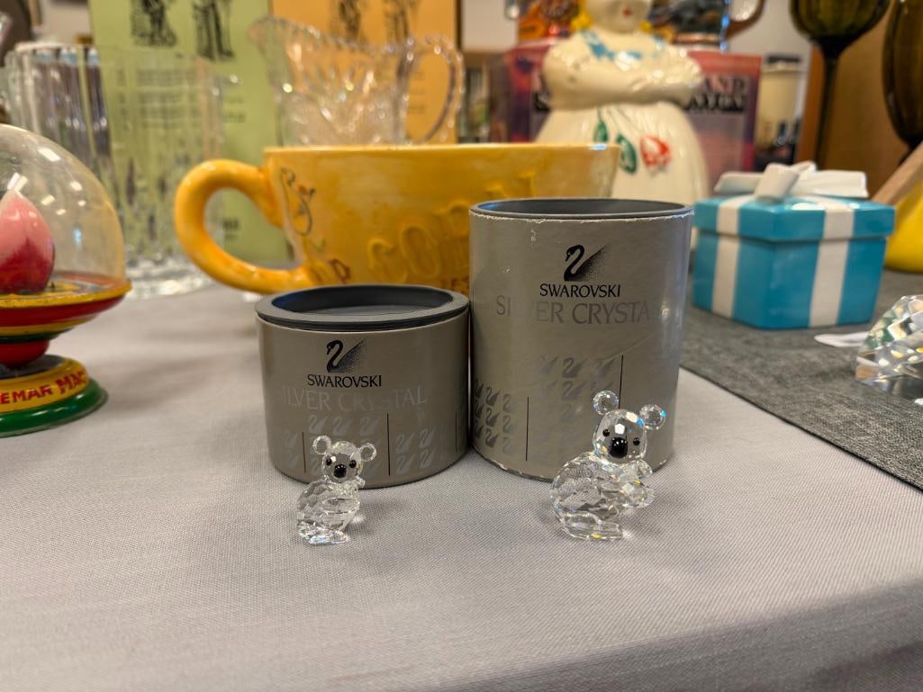 SWAROVSKI CRYSTAL MINIATURE AND SMALL KOALA FIGURINES 7673NR0040 / 7673NR0030 - 2