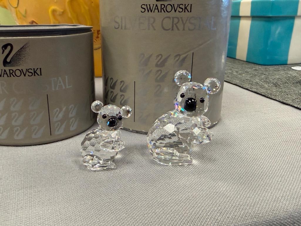 SWAROVSKI CRYSTAL MINIATURE AND SMALL KOALA FIGURINES 7673NR0040 / 7673NR0030 - 9