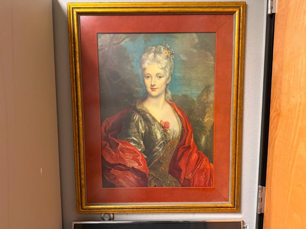 " PORTRAIT OF MADEMOISELLE DUBOIS " PRINT BY THE PROMINENT FRENCH ARTIST NICOLAS DE LARGILLIERE - 2
