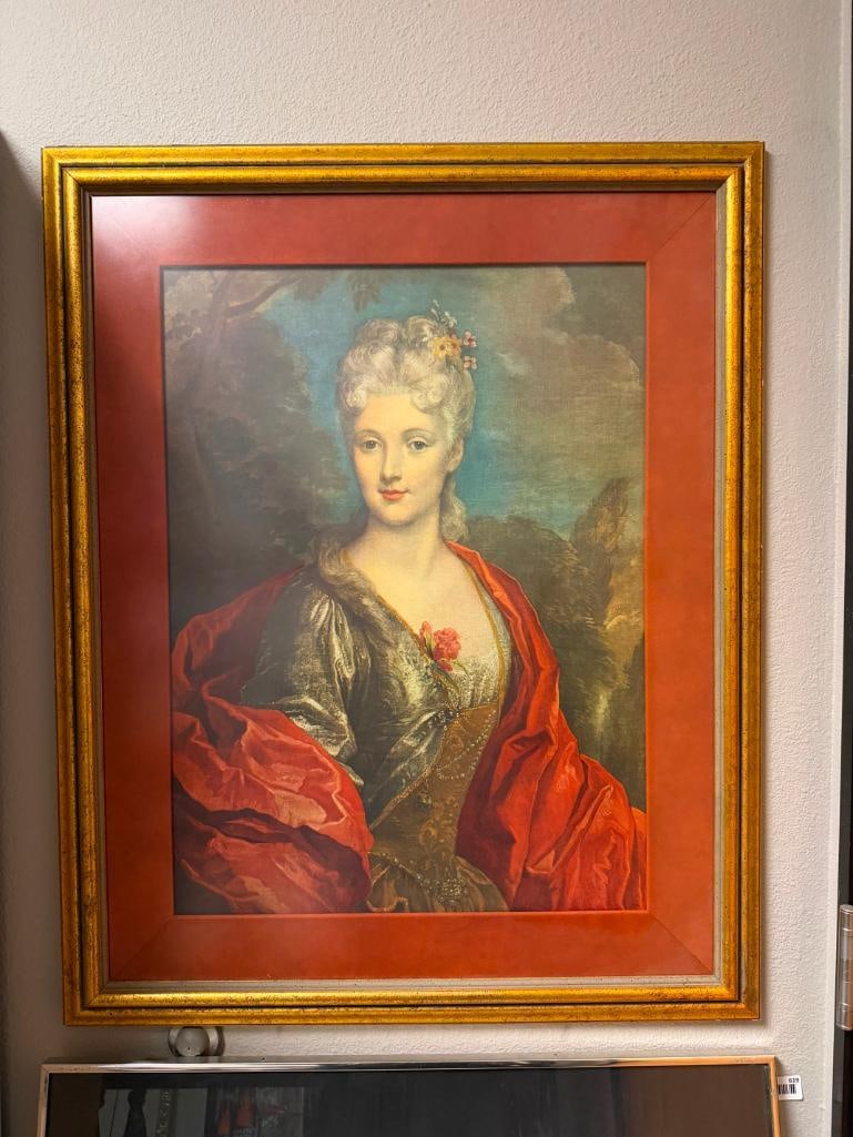 " PORTRAIT OF MADEMOISELLE DUBOIS " PRINT BY THE PROMINENT FRENCH ARTIST NICOLAS DE LARGILLIERE - 3
