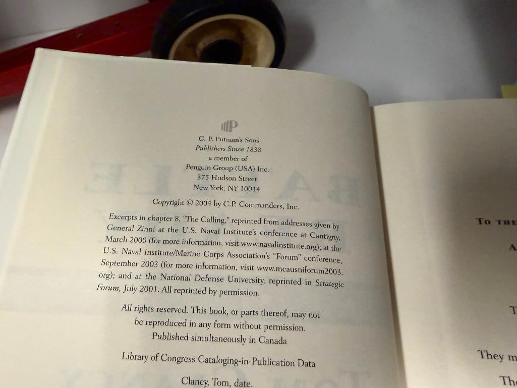 FIVE SIGNED HARDBACK BOOKS FROM AUTHORS TOM CLANCY, TOMMY FRANKS, STEPHEN RODRICK, AND MORE - 11