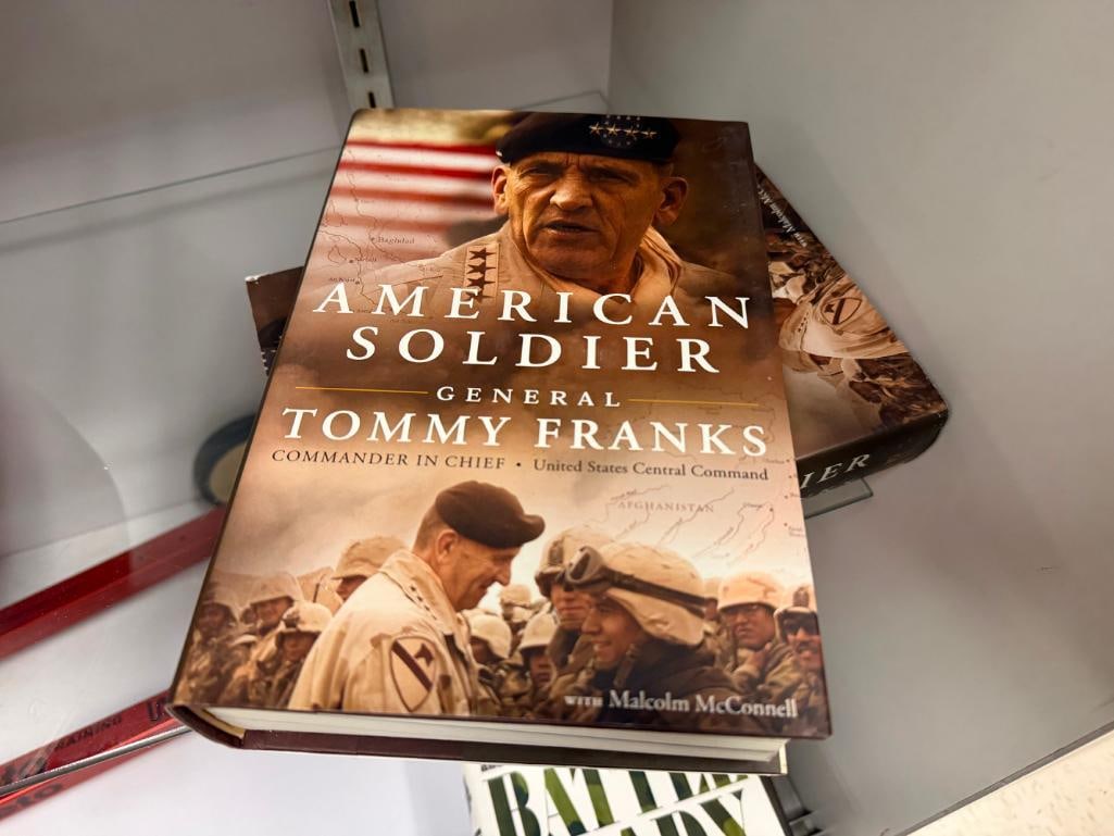 FIVE SIGNED HARDBACK BOOKS FROM AUTHORS TOM CLANCY, TOMMY FRANKS, STEPHEN RODRICK, AND MORE - 13