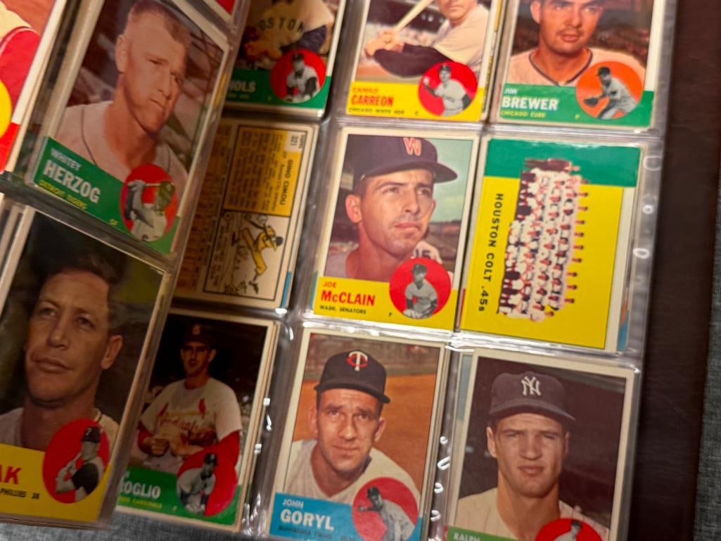1963 TOPP BASEBALL CARD SET NEAR COMPLETE WITH STARS, HALL OF FAMERS, ROOKIE CARDS - 8