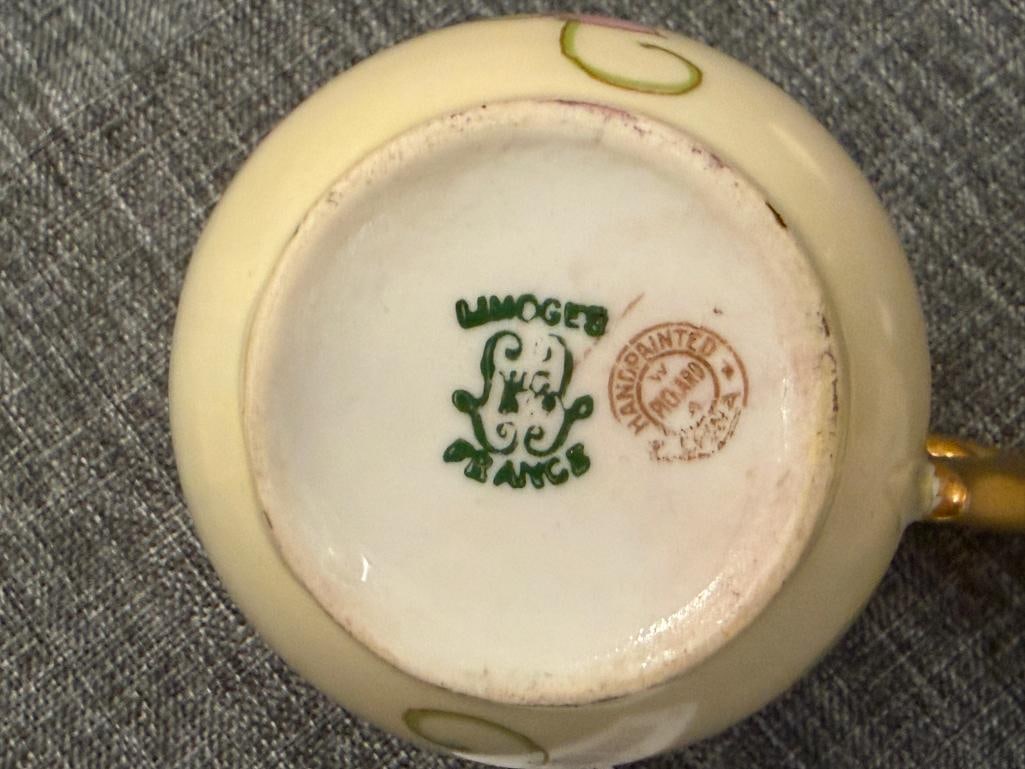 W.A. PICKARD CHINA HAND PAINTED PORCELAIN CREAMER AND SUGAR - 7