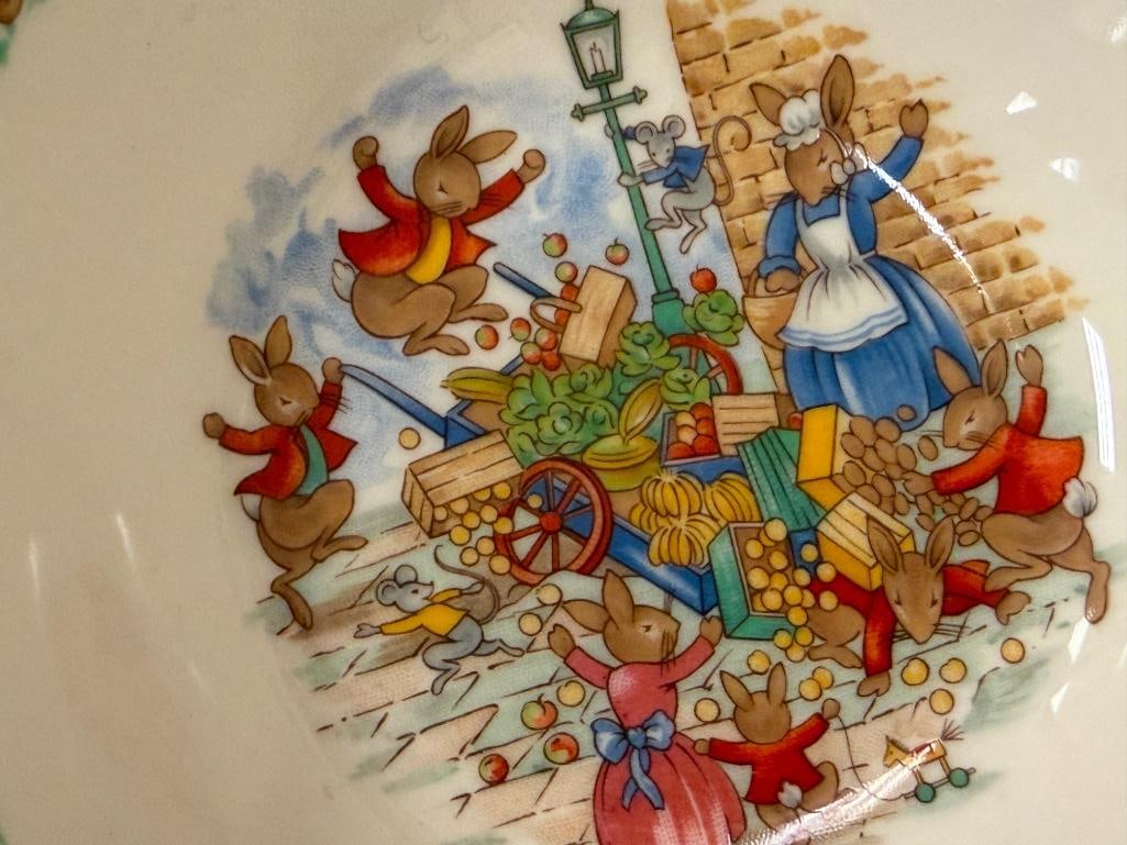 VINTAGE ROYAL DOULTON BUNNYKINS CHILDRENS / BABY CUP, BOWL, AND PLATE MADE IN ENGLAND - 4