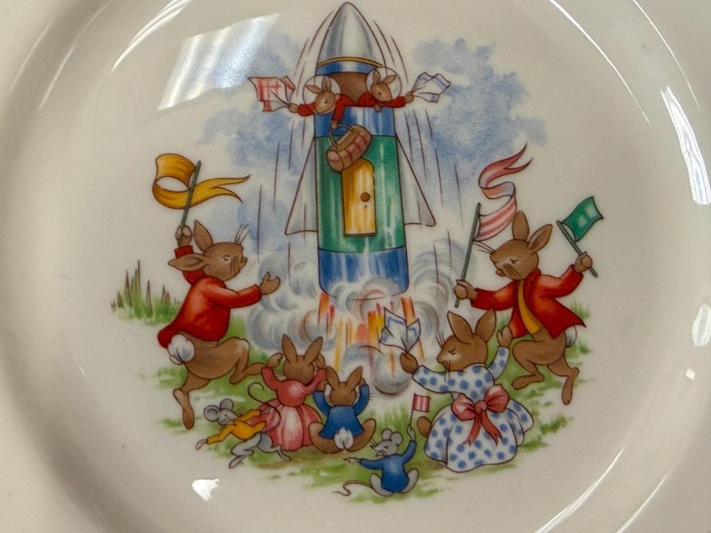 VINTAGE ROYAL DOULTON BUNNYKINS CHILDRENS / BABY CUP, BOWL, AND PLATE MADE IN ENGLAND - 6