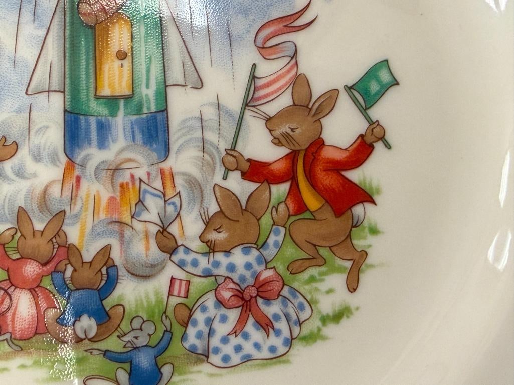 VINTAGE ROYAL DOULTON BUNNYKINS CHILDRENS / BABY CUP, BOWL, AND PLATE MADE IN ENGLAND - 7