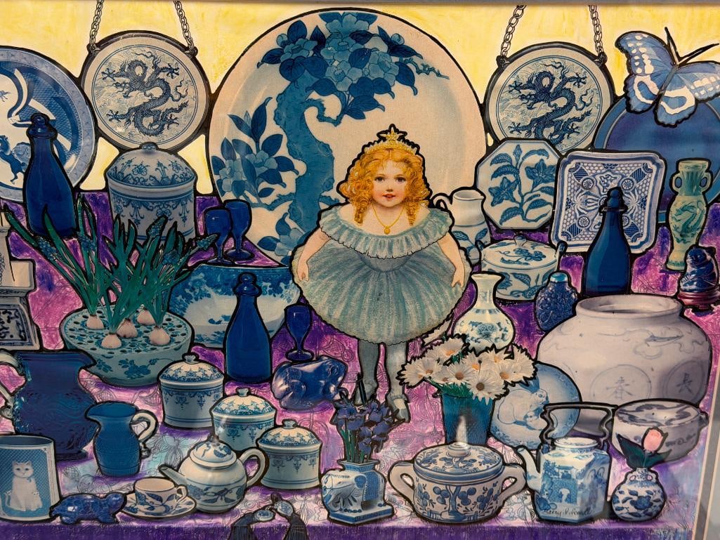 MANY L. LEONDIS CALIFORNIA ARTIST MIXED MEDIA ART THE PRINCESS & THE FROG - 2