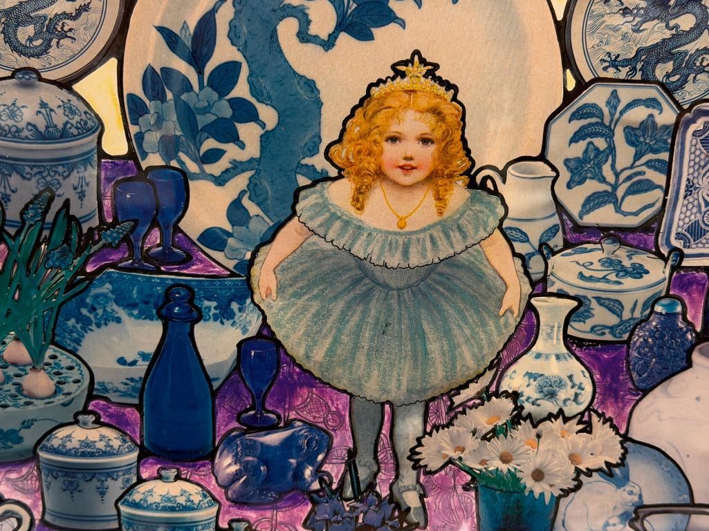 MANY L. LEONDIS CALIFORNIA ARTIST MIXED MEDIA ART THE PRINCESS & THE FROG - 3