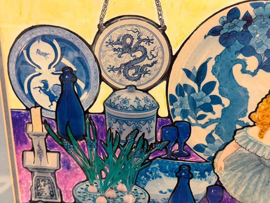 MANY L. LEONDIS CALIFORNIA ARTIST MIXED MEDIA ART THE PRINCESS & THE FROG - 4