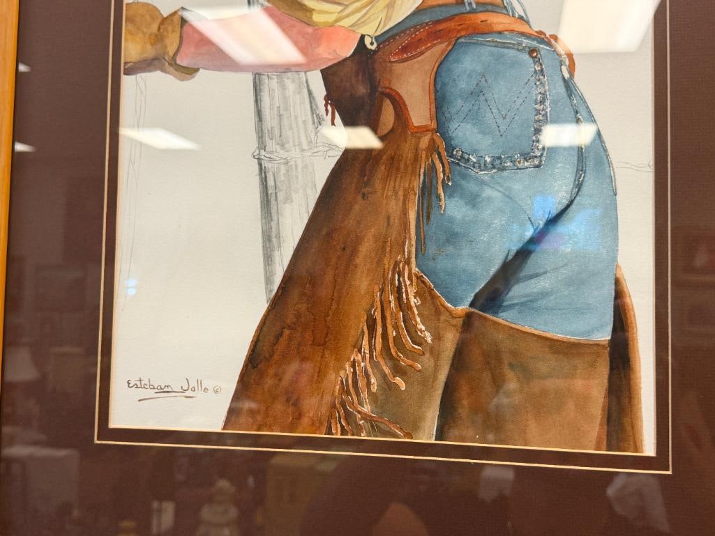 ESTEBAN VALLE NICARAGUAN BORN NEVADA ARTIST LARGE ORIGINAL OIL PAINTING ON BOARD WINTER SCENE - 4