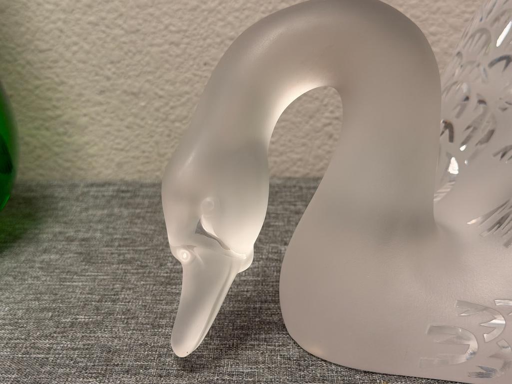 IMPRESSIVE LALIQUE FIE CRYSTAL SWAN DESIGNED BY RENE LALIQUE RESEMBLES CLASSIC CYGNE TETE HAUTE - 3