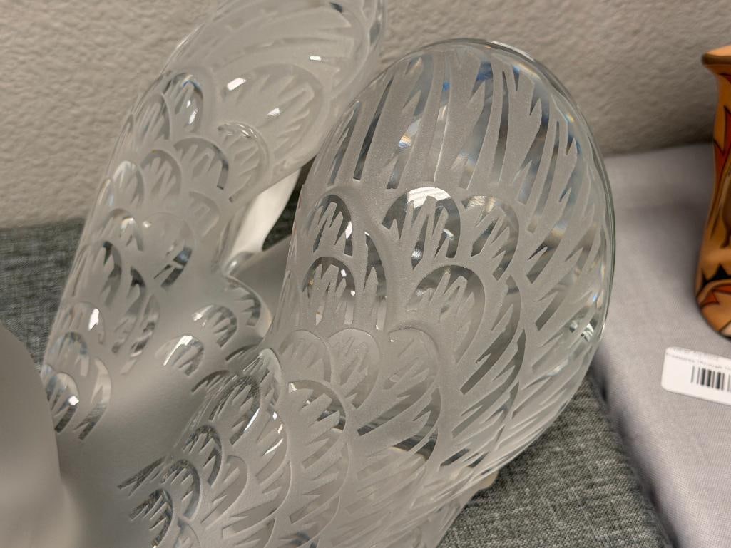 IMPRESSIVE LALIQUE FIE CRYSTAL SWAN DESIGNED BY RENE LALIQUE RESEMBLES CLASSIC CYGNE TETE HAUTE - 4