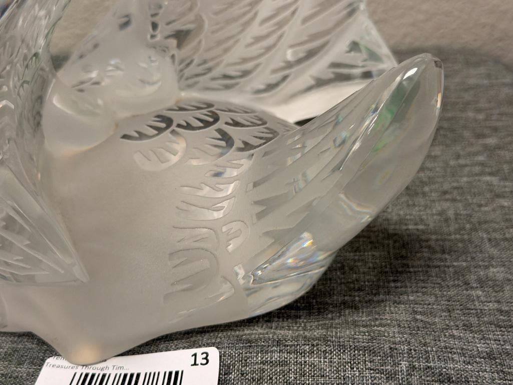 IMPRESSIVE LALIQUE FIE CRYSTAL SWAN DESIGNED BY RENE LALIQUE RESEMBLES CLASSIC CYGNE TETE HAUTE - 7