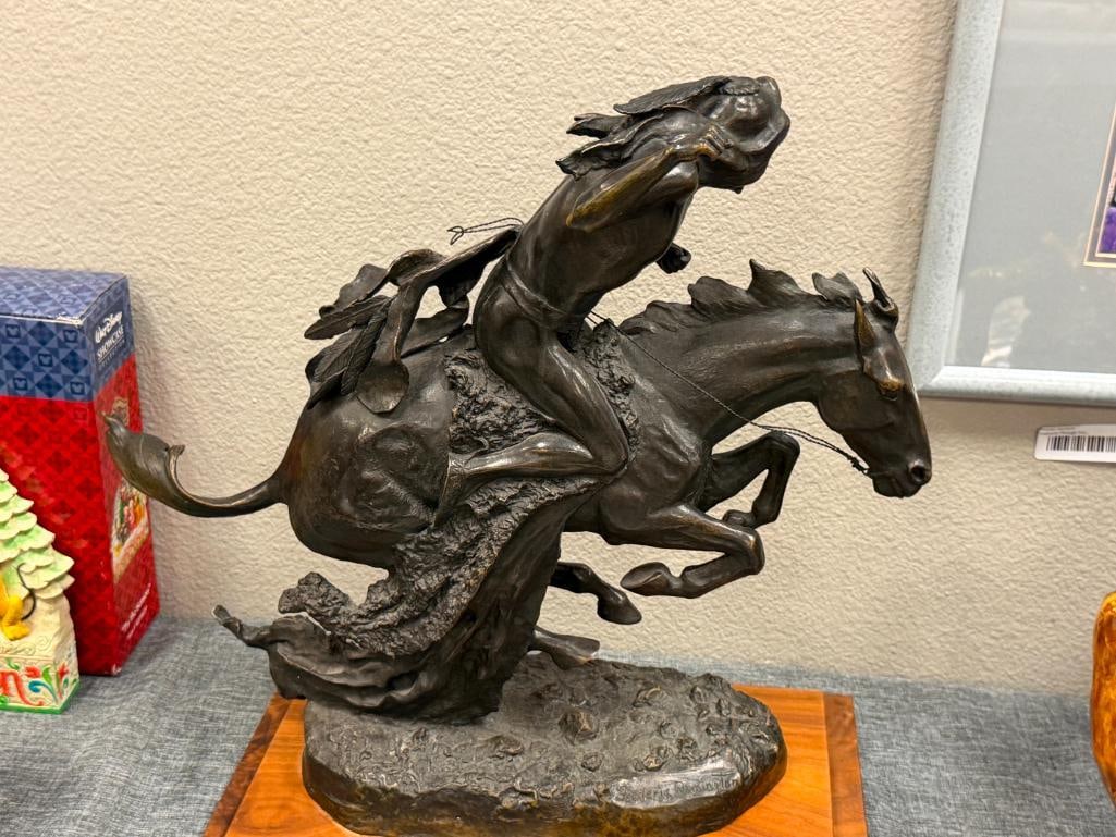 FREDERIC REMINGTON RENOWNED WESTERN ARTIST RESTRIKE BRONZE SCULPTURE THE CHEYENNE - 12