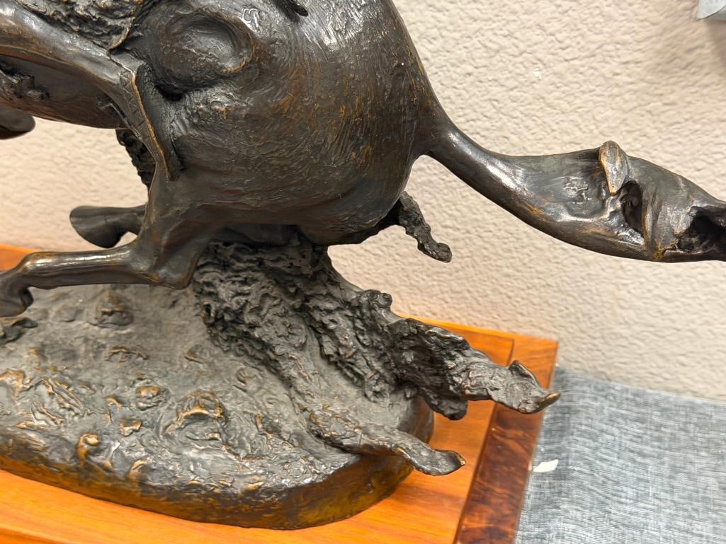 FREDERIC REMINGTON RENOWNED WESTERN ARTIST RESTRIKE BRONZE SCULPTURE THE CHEYENNE - 8