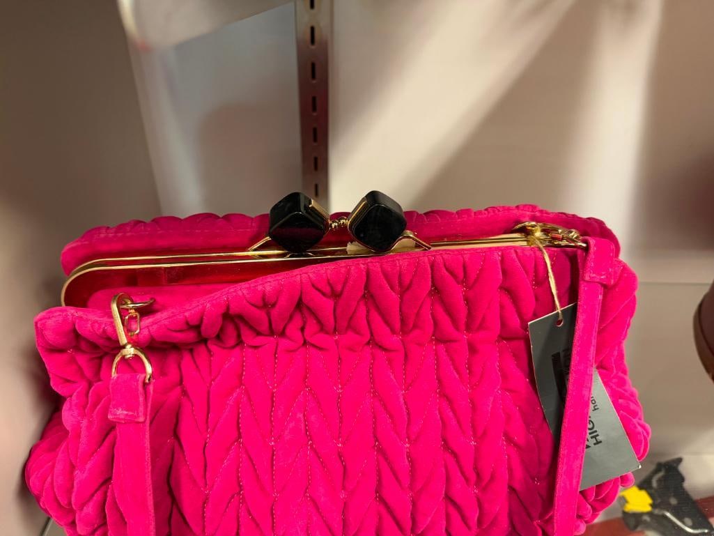 HIGH FASHION HANDBAGS GENUINE LEATHER PINK PURSE - 6