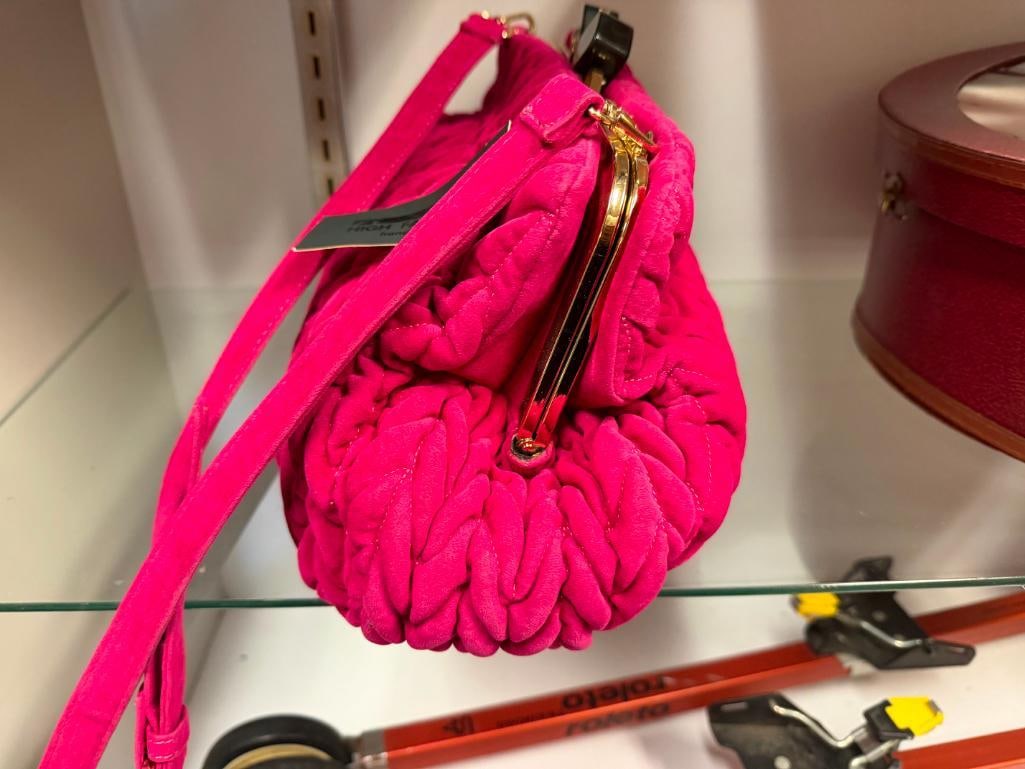 HIGH FASHION HANDBAGS GENUINE LEATHER PINK PURSE - 7