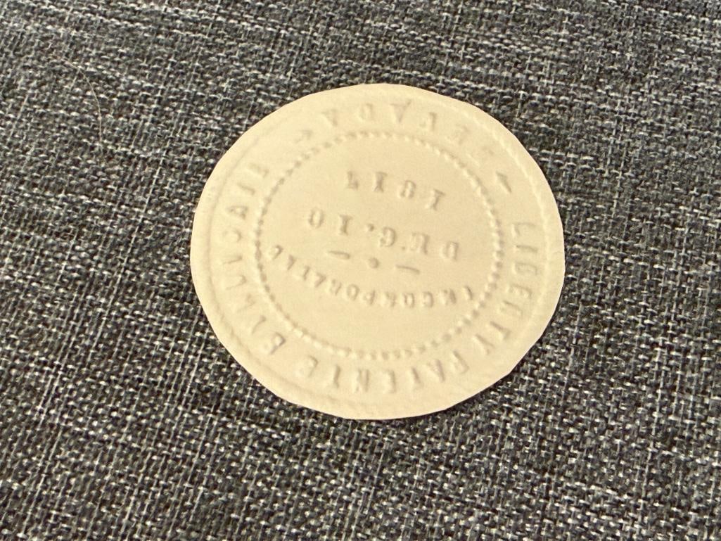 HEAVY CAST IRON NOTERY STAMP LIBERTY PATENTS SYNDICATE NEVADA DEC. 10TH 1917 - 7