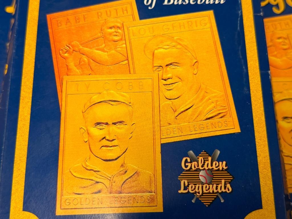 GOLDEN LEGENDS OF BASEBALL GOLD FINISH CARDS WITH STANDS - 3