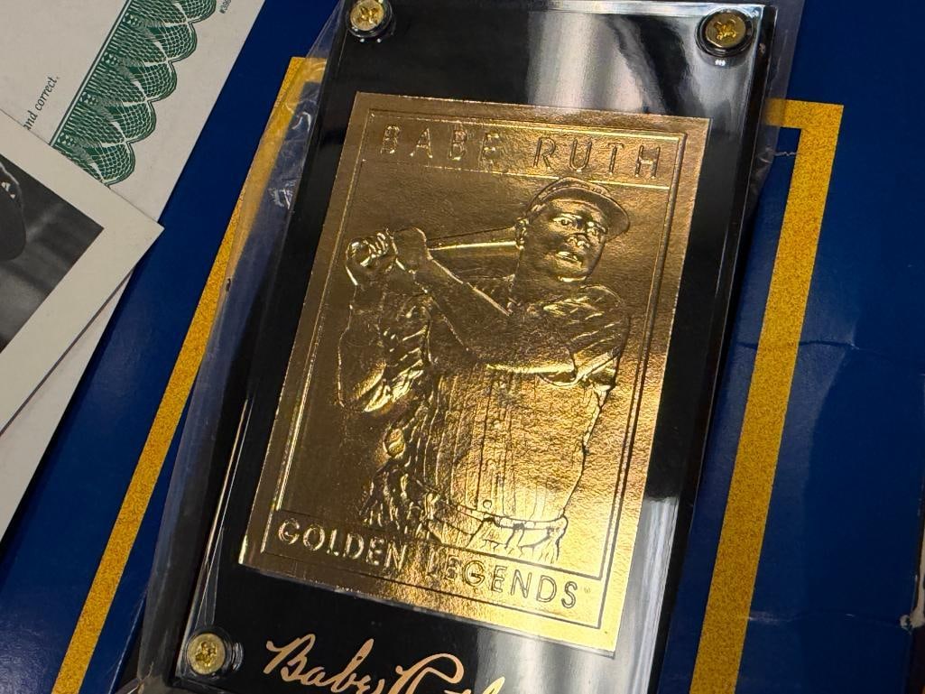 GOLDEN LEGENDS OF BASEBALL GOLD FINISH CARDS WITH STANDS - 5
